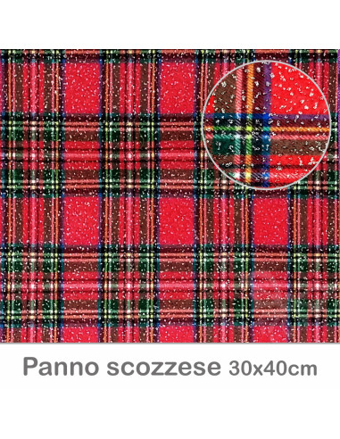 Pannolenci scozzese glitter argento...