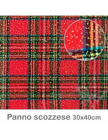 Pannolenci scozzese glitter oro...