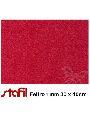 Foglio FELTRO 30x40cm 1mm Rosso scuro...