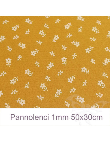 Pannolenci 50x30cm 1mm FIORI - Ocra