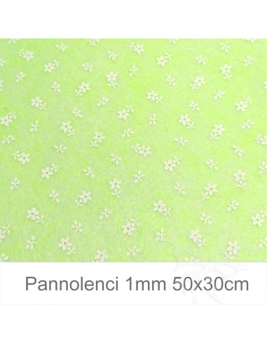 Pannolenci 50x30cm 1mm FIORI - Menta