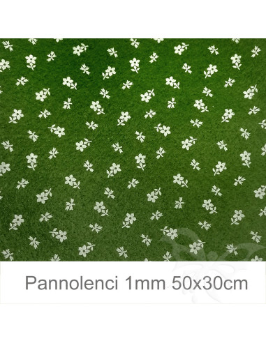 Pannolenci 50x30cm 1mm FIORI - Verde...