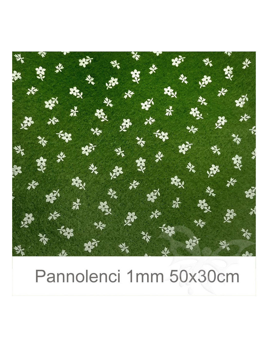 Pannolenci 50x30cm 1mm FIORI - Verde scuro