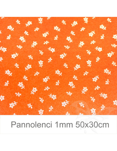 Pannolenci 50x30cm 1mm FIORI - Arancio