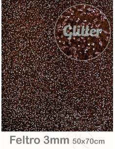 Feltro Glitter Marrone 3mm...