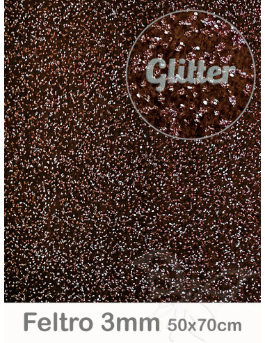 Feltro Glitter Marrone 3mm 50x70cm