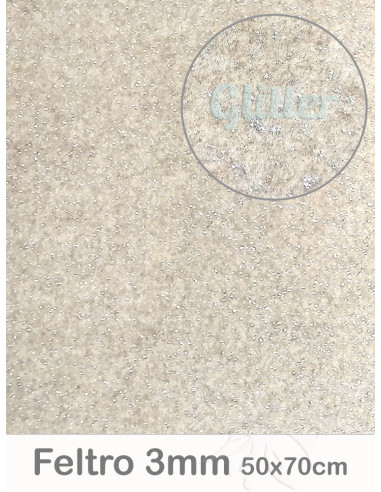 Feltro Glitter Lana melange 3mm 50x70cm