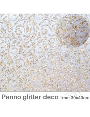 Panno ramage vischio PERLA Glitter oro