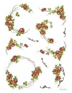 carta riso roselline rosse