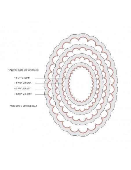 Fustella Sizzix Framelits Oval scallop 4pz