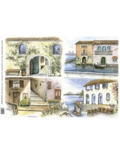 carta riso scorci case