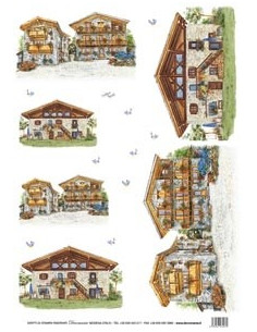 carta riso Chalet di montagna