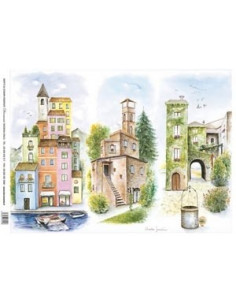 carta riso Chalet di montagna