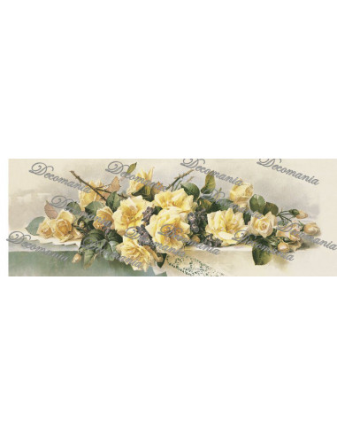 Carta decoupage rose gialle tavolo