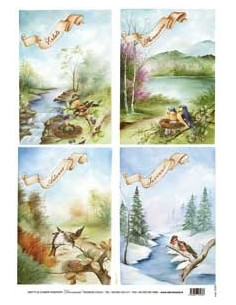 carta riso alberi abitati