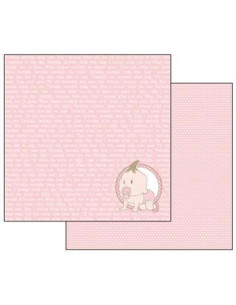 Foglio Double Face Baby rosa con scritte