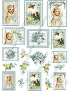 Carta riso Uccellini e fiori