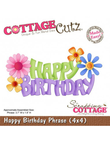 CottageCutz Happy Birthday Phrase (4x4)