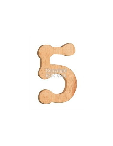 Numeri legno -cinque- cm. 7,5 h