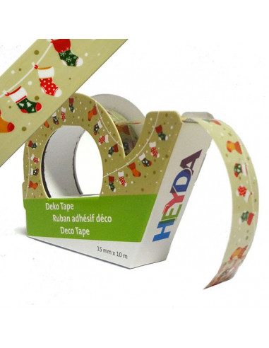 Deco tape cm.1,5x10m Calze Natalizie