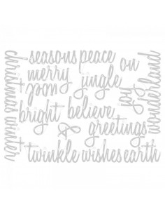 Sizzix Thinlits Die Set Holiday Words: Script 2