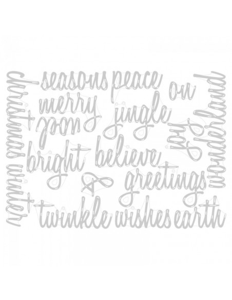 Sizzix Thinlits Die Set Holiday Words: Script