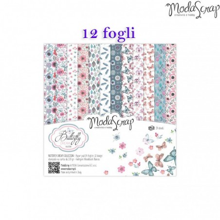 15x15cm set 12 fogli Blocchi Modascrap